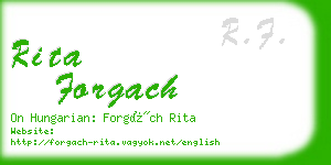 rita forgach business card